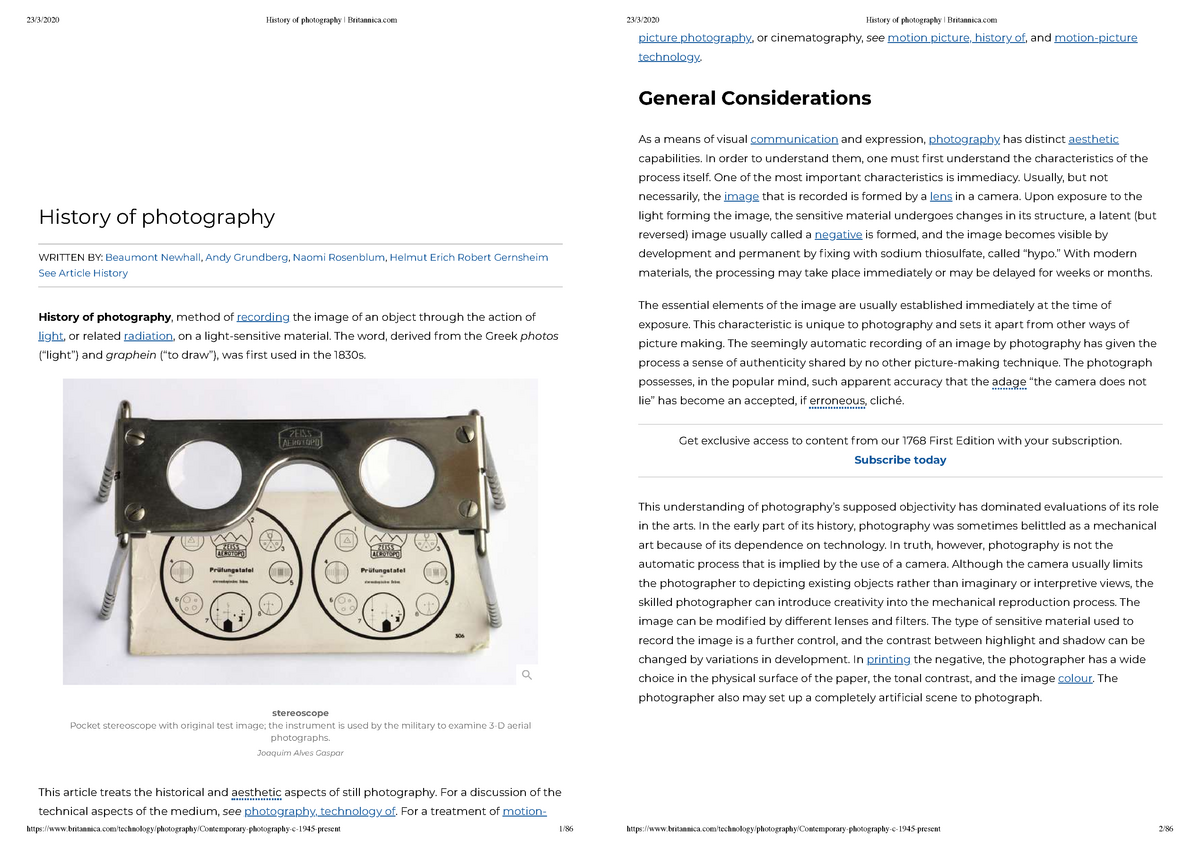 History of photography Britannica   Scienze della comunicazione ...