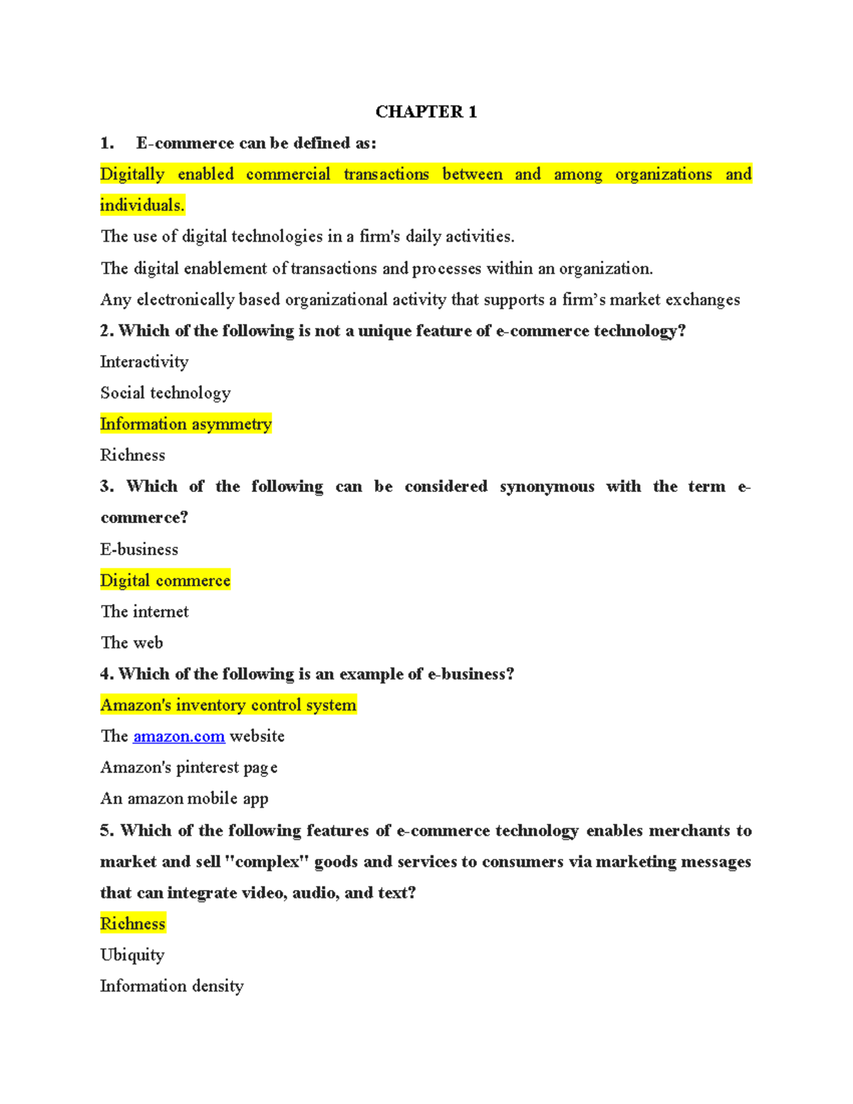 Quiz CK CHAPTER 1 can be defined as Digitally enabled