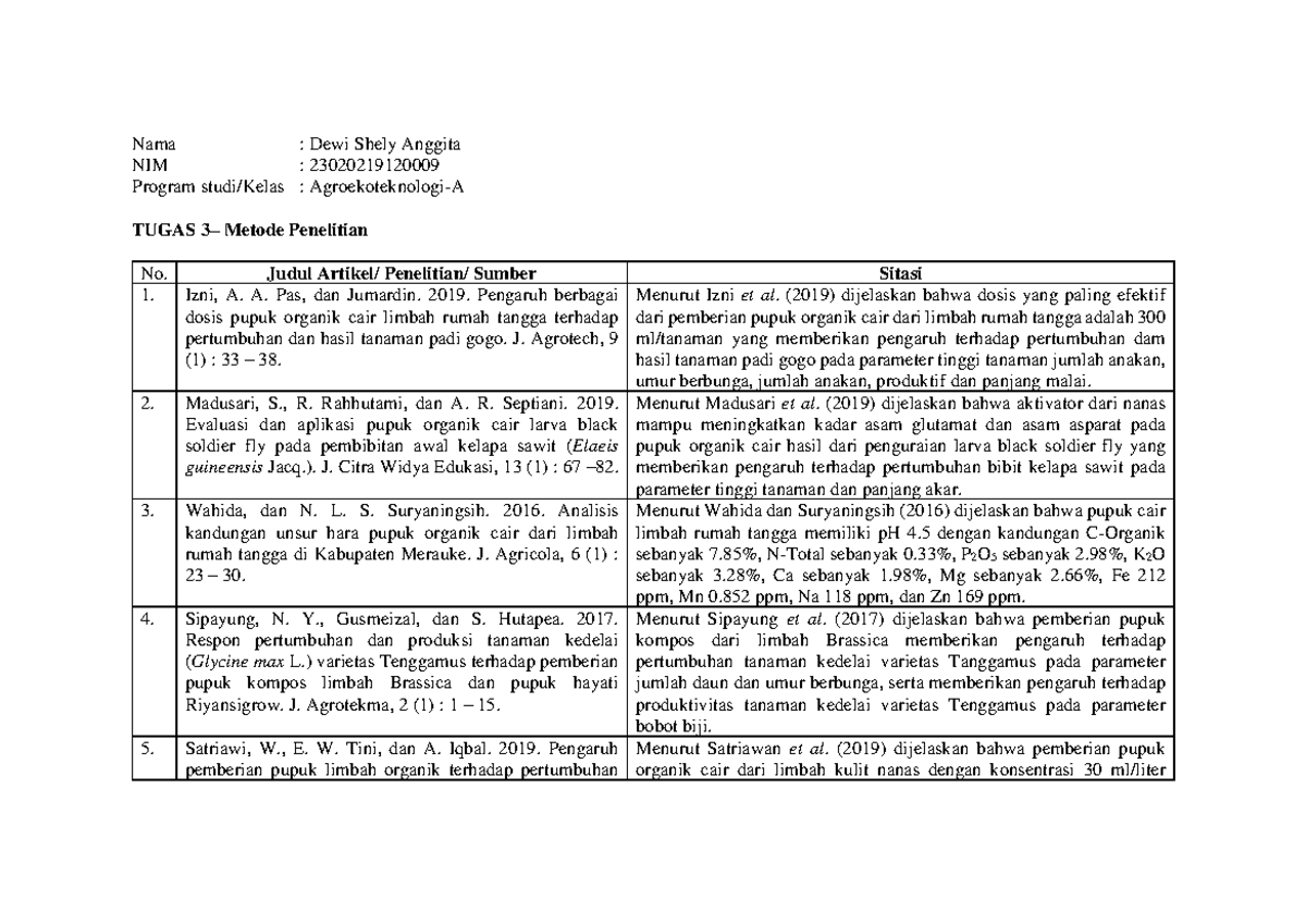 Tugas 3 Membuat Sitasi _ Metode Penelititan _ Dewi Shely Anggita - Nama ...