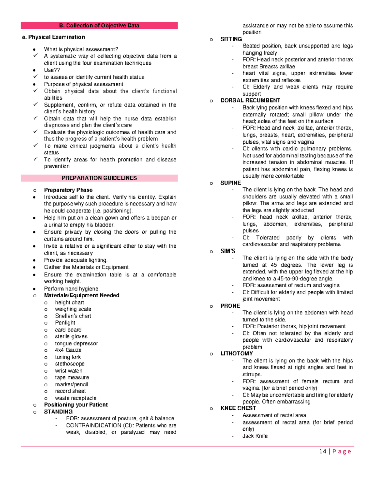 Collection of Objective Data - 14 | P a g e B. Collection of Objective ...