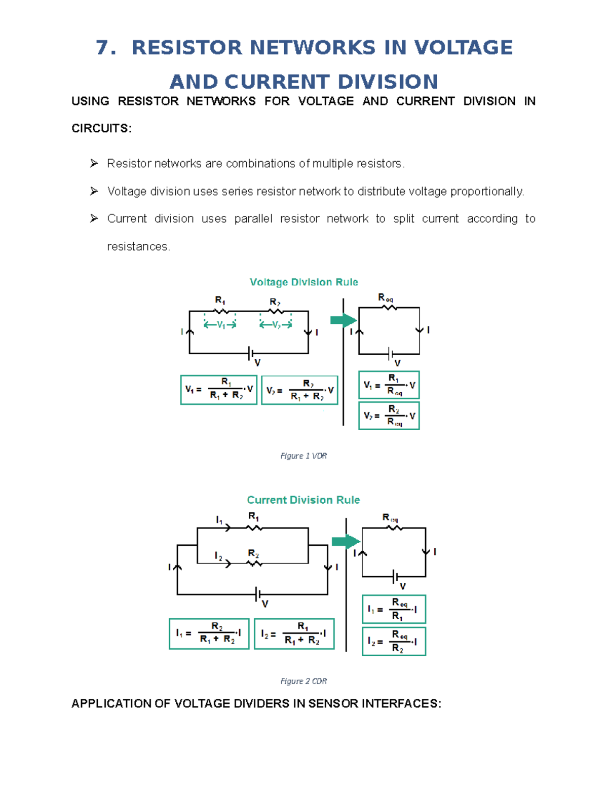 7 - BASICS ELECTRICAL ENGINEERING - 7. RESISTOR NETWORKS IN VOLTAGE AND ...