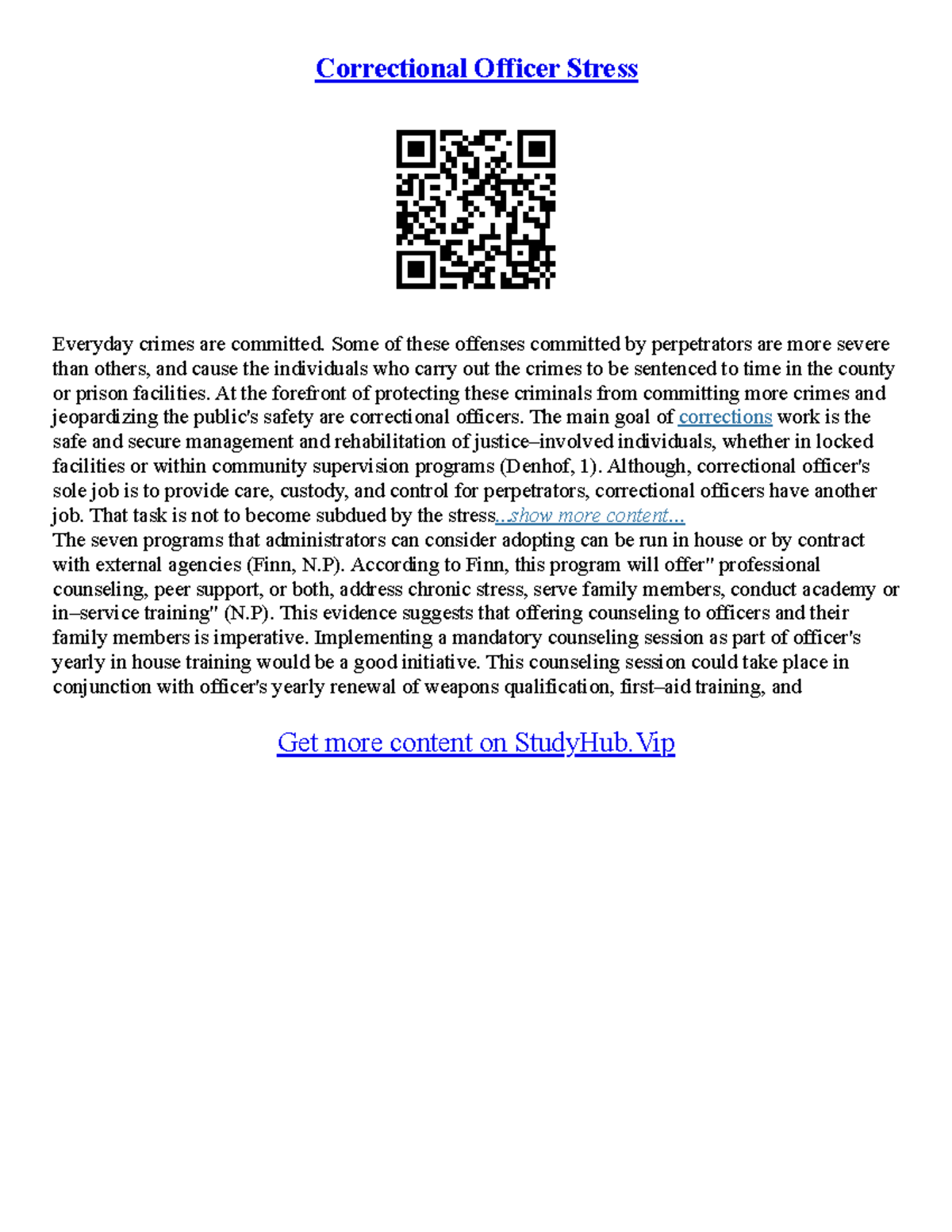 Essay Corrector - Correctional Officer Stress Everyday crimes are ...