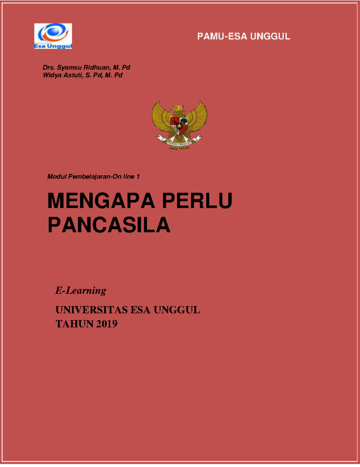 Modul Perkuliahan 1 - PAMU-ESA UNGGUL Drs. Syamsu Ridhuan, M. Pd Widya ...