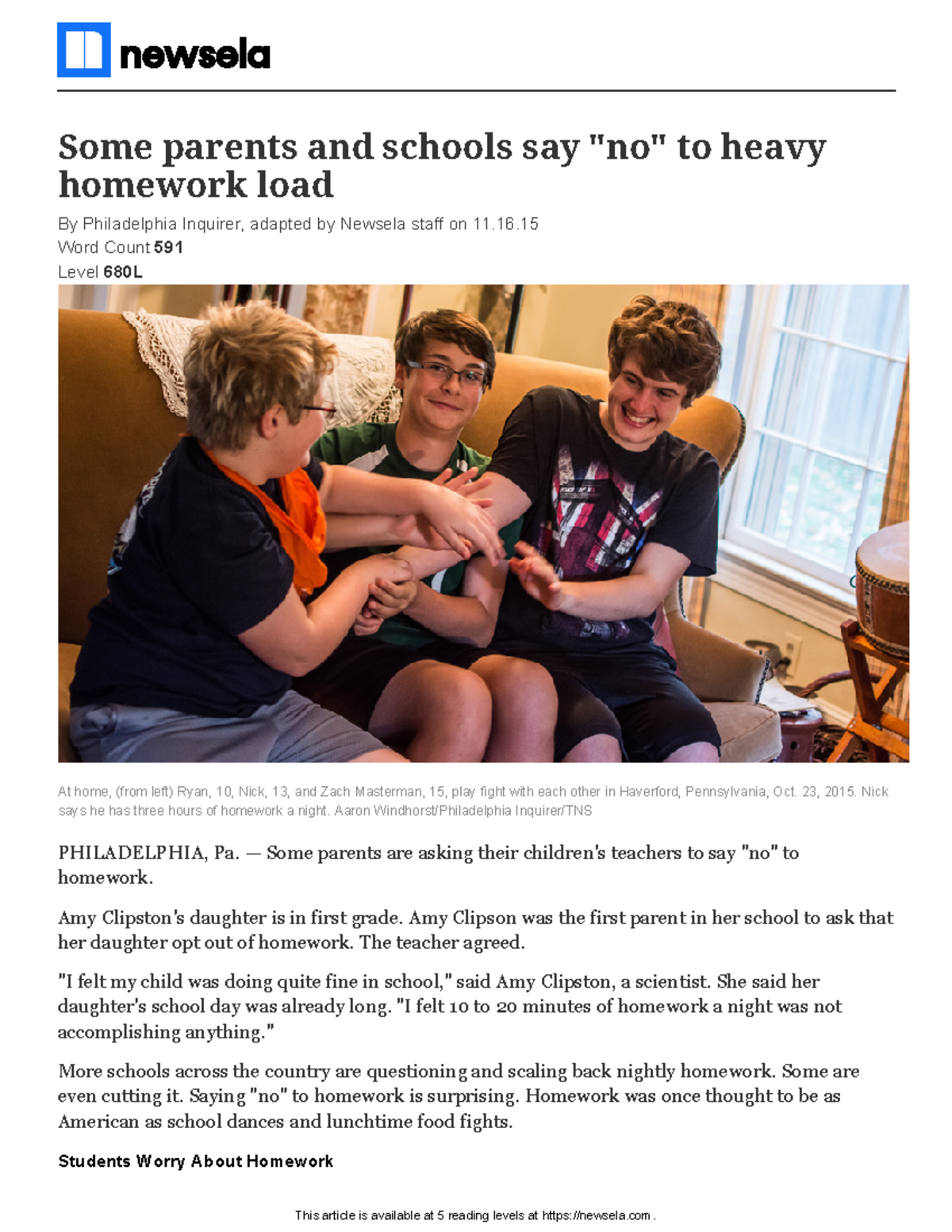 No-homework-12822-article only - This article is available at 5 reading ...