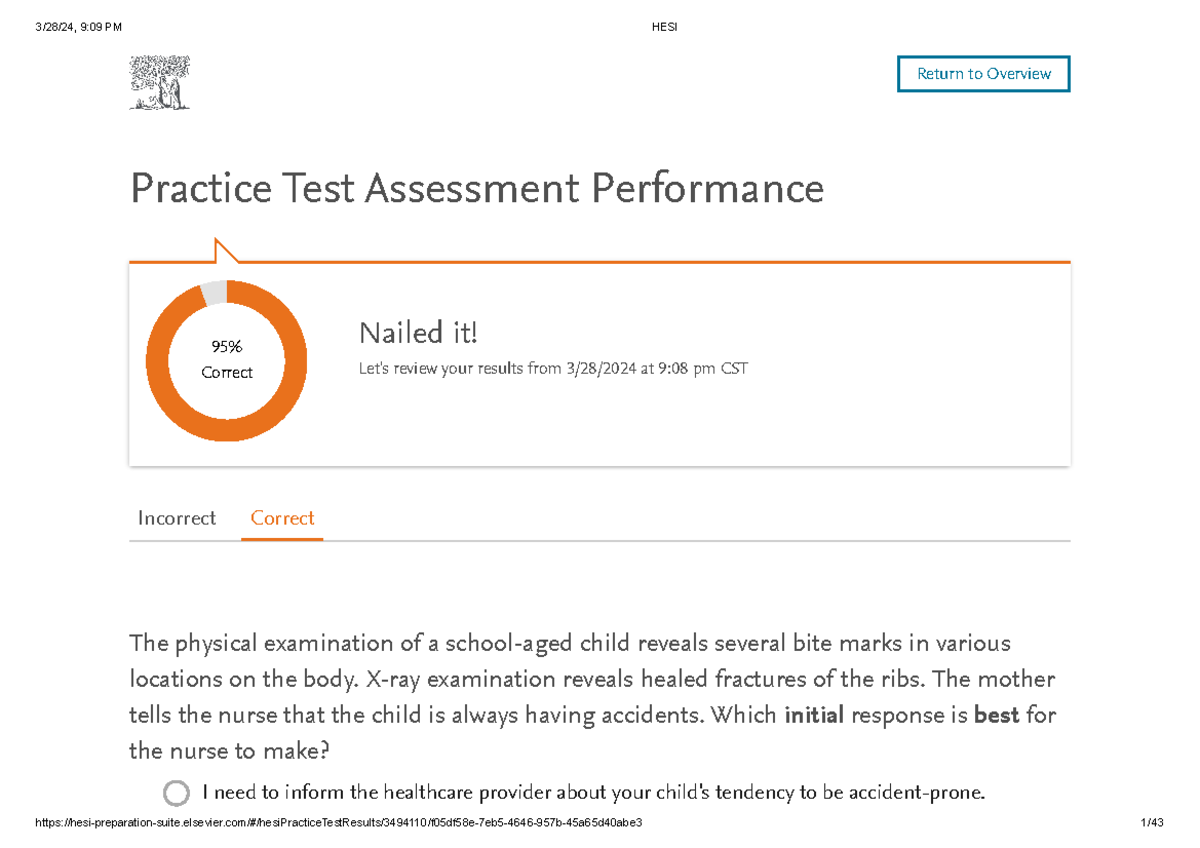 HESI exam practice - Evolve quizzes - Practice Test Assessment ...