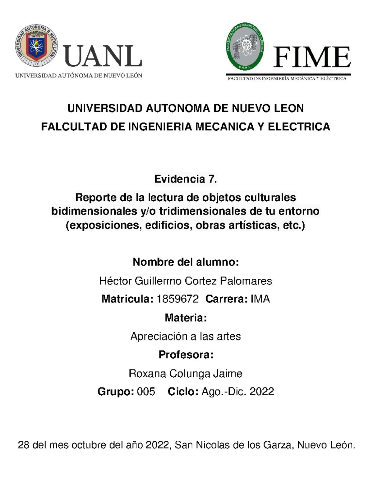 Evidencia 7 - UNIVERSIDAD AUTONOMA DE NUEVO LEON FALCULTAD DE ...