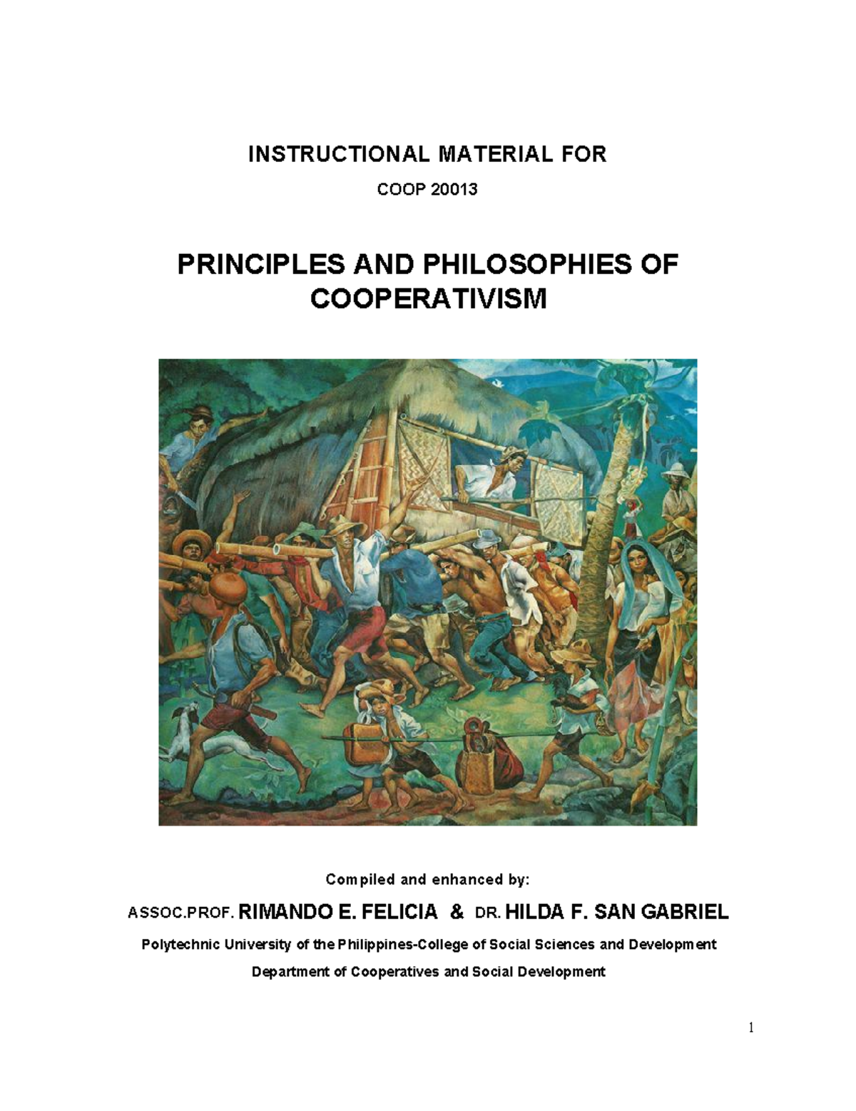 PPC Module 0 - .......... - 1 INSTRUCTIONAL MATERIAL FOR COOP 20013 ...