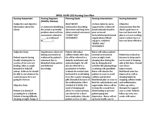 NURS 202 Nursing Care Plan - NURS 202 Nursing Care Plan Nursing ...