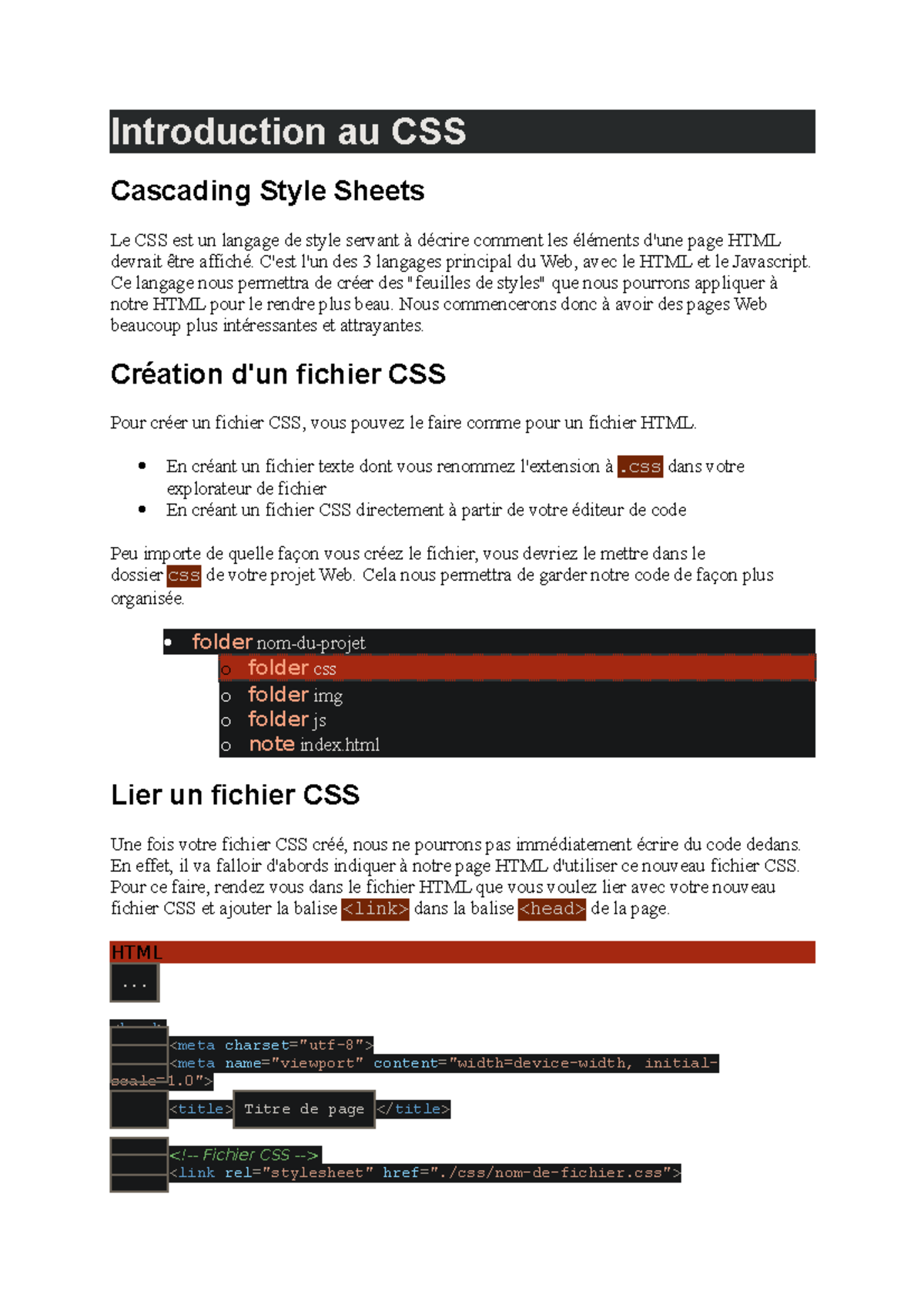 Introduction au CSS - YESS - Introduction au CSS Cascading Style Sheets ...