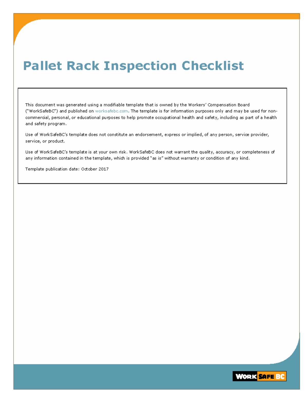 Pallet rack inspection checklist docx en Pallet Rack Inspection