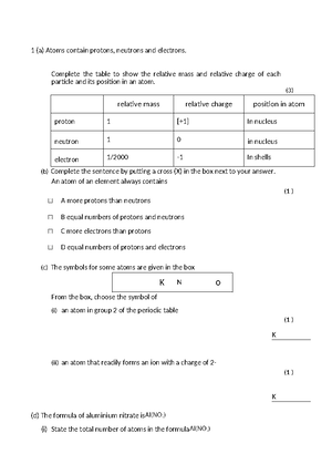 Chemistry - Year 2 - GCSE - Studocu