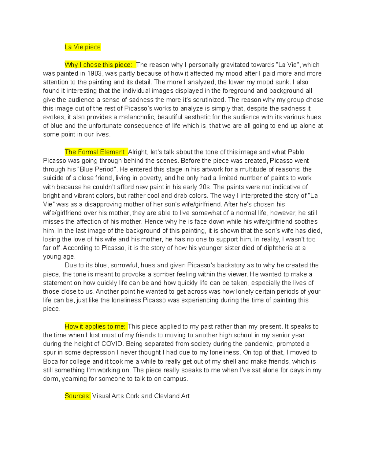 Final for Art - An example of a scriptured interpretation of the art ...