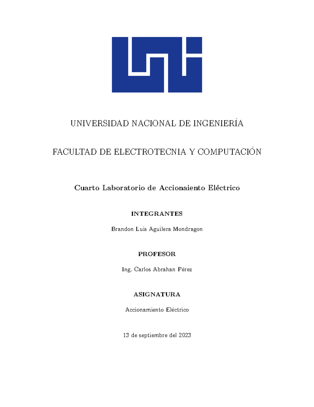 Cuarto Laboratorio De Accionamiento-1 - UNIVERSIDAD NACIONAL DE ...