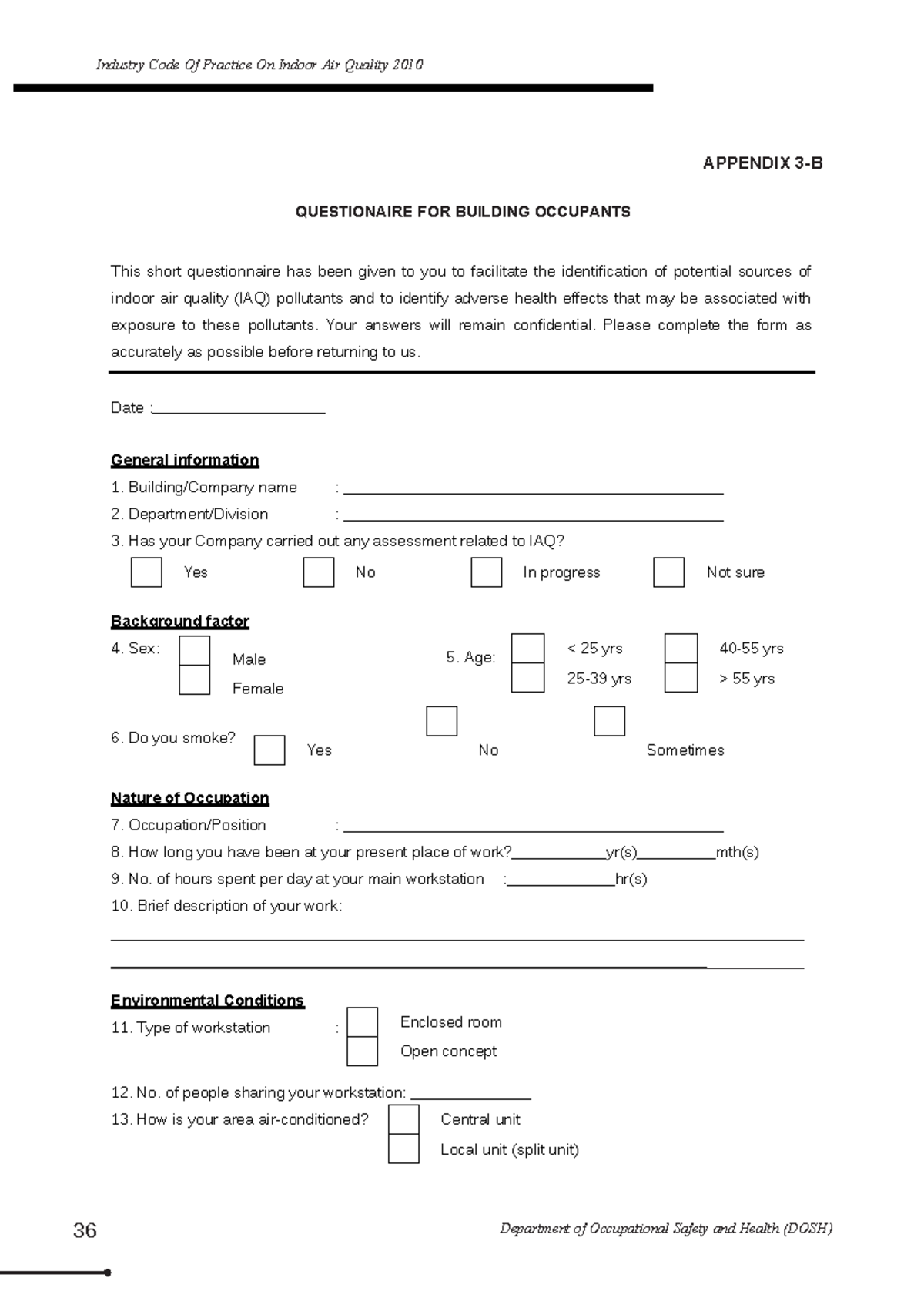 Appendix 3B - Industry Code Of Practice On Indoor Air Quality 2010 ...