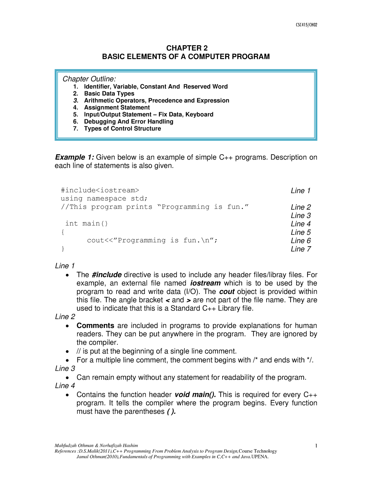 fundamentals of computer problem solving uitm