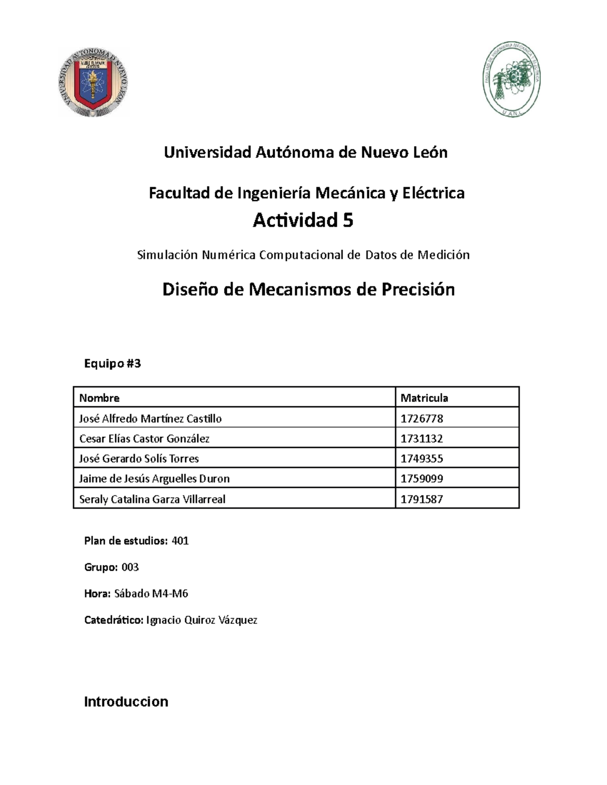 Actividad 5 - Grade: 7.5 - Universidad Autónoma de Nuevo León Facultad ...