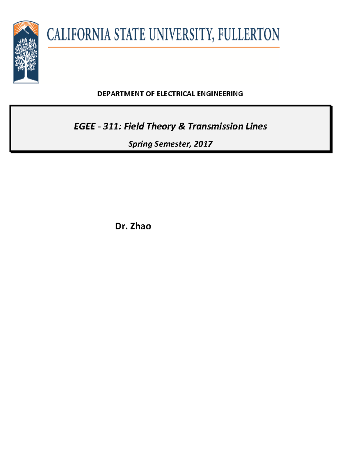 EE311Ch3Lecture - Lecture notes of Chapter 3 - DEPARTMENT OF ELECTRICAL ...
