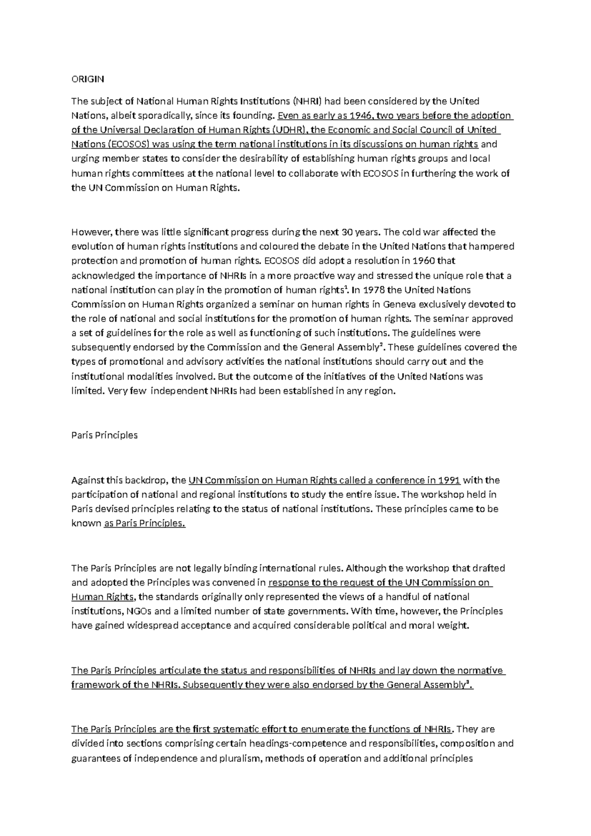 NHRC of india - detail - ORIGIN The subject of National Human Rights ...