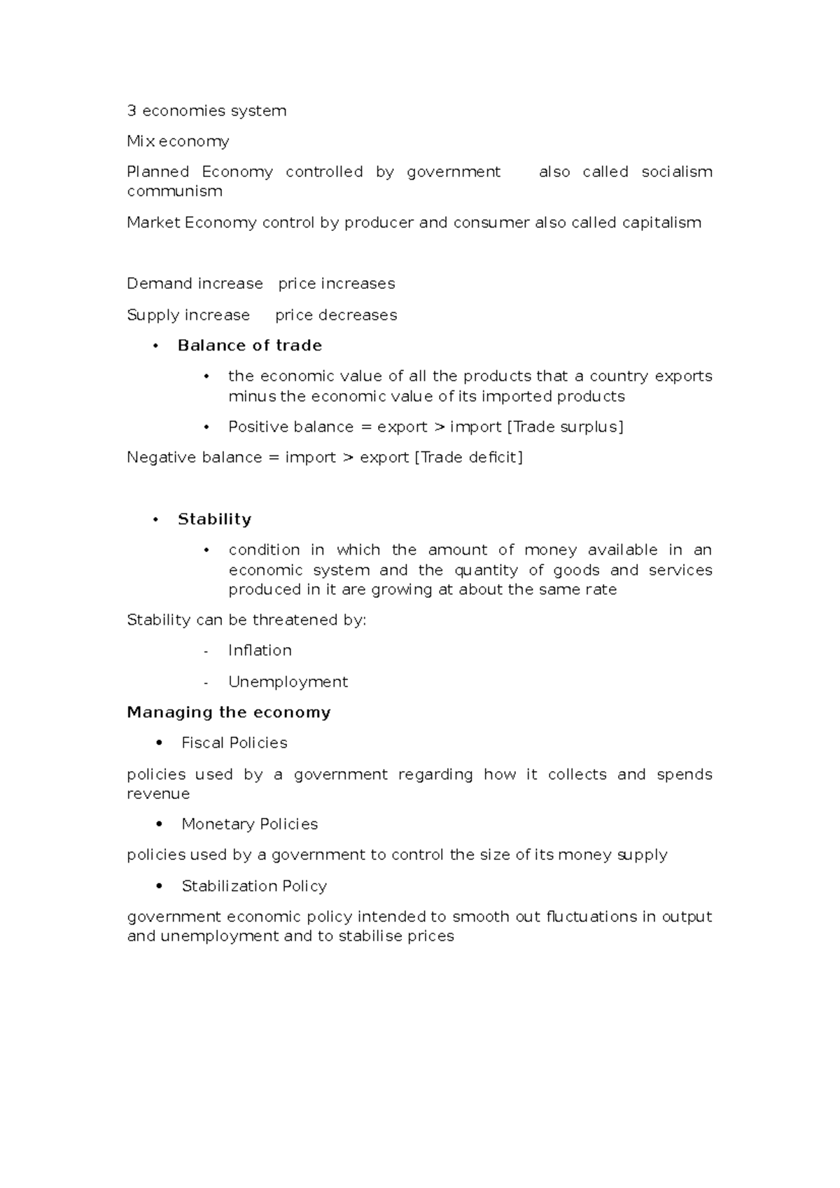 Buisness Basic - 3 economies system Mix economy Planned Economy ...