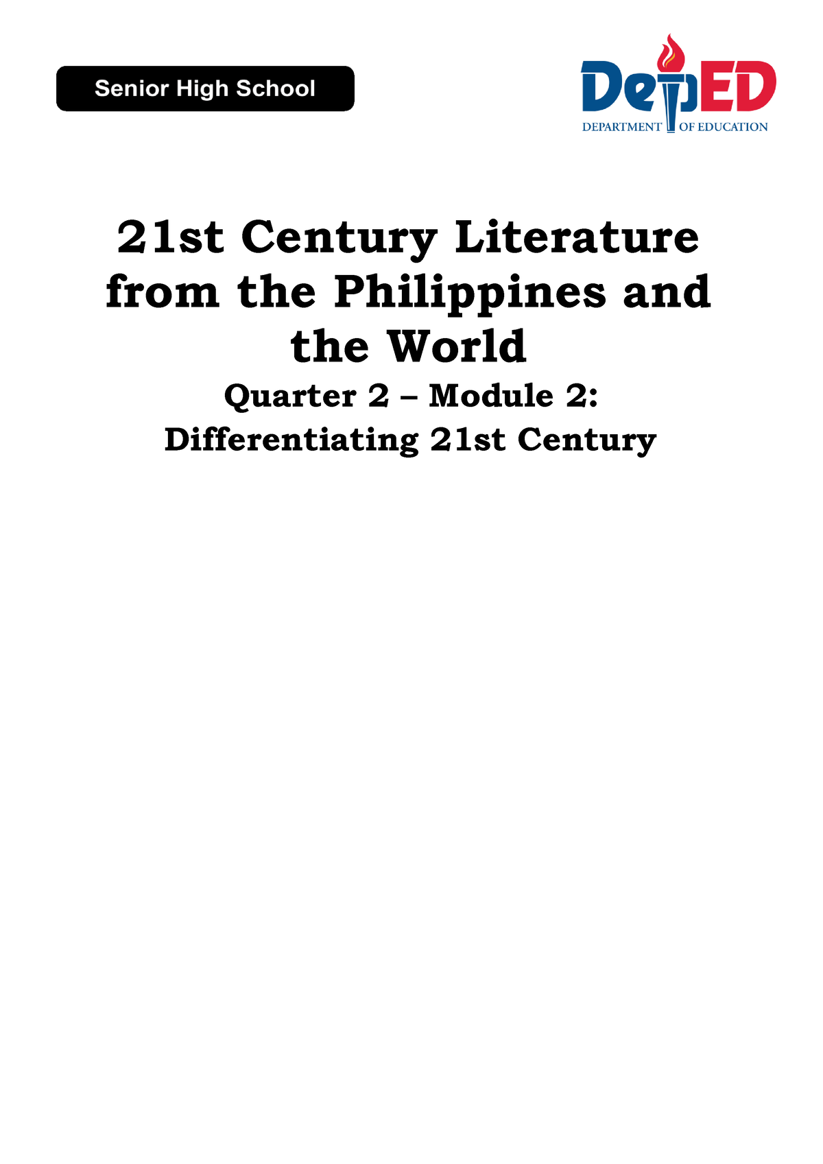 Module 2 In 21st Century Literature - 21st Century Literature From The ...