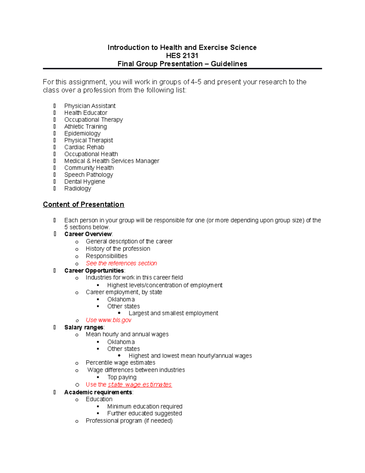 group presentation guidelines