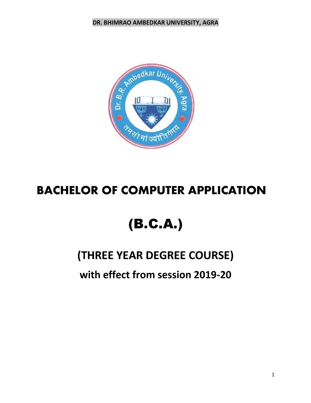 BCA Syllabus - Yes I My Student - BACHELOR OF COMPUTER APPLICATION (B.C ...