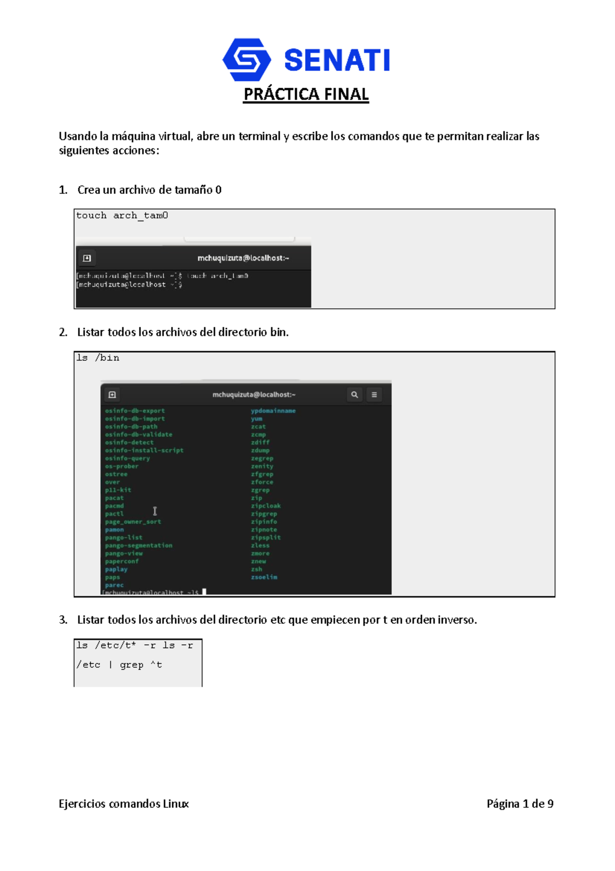 Ejercicios comandos Linux - PRÁCTICA FINAL Usando la máquina virtual ...