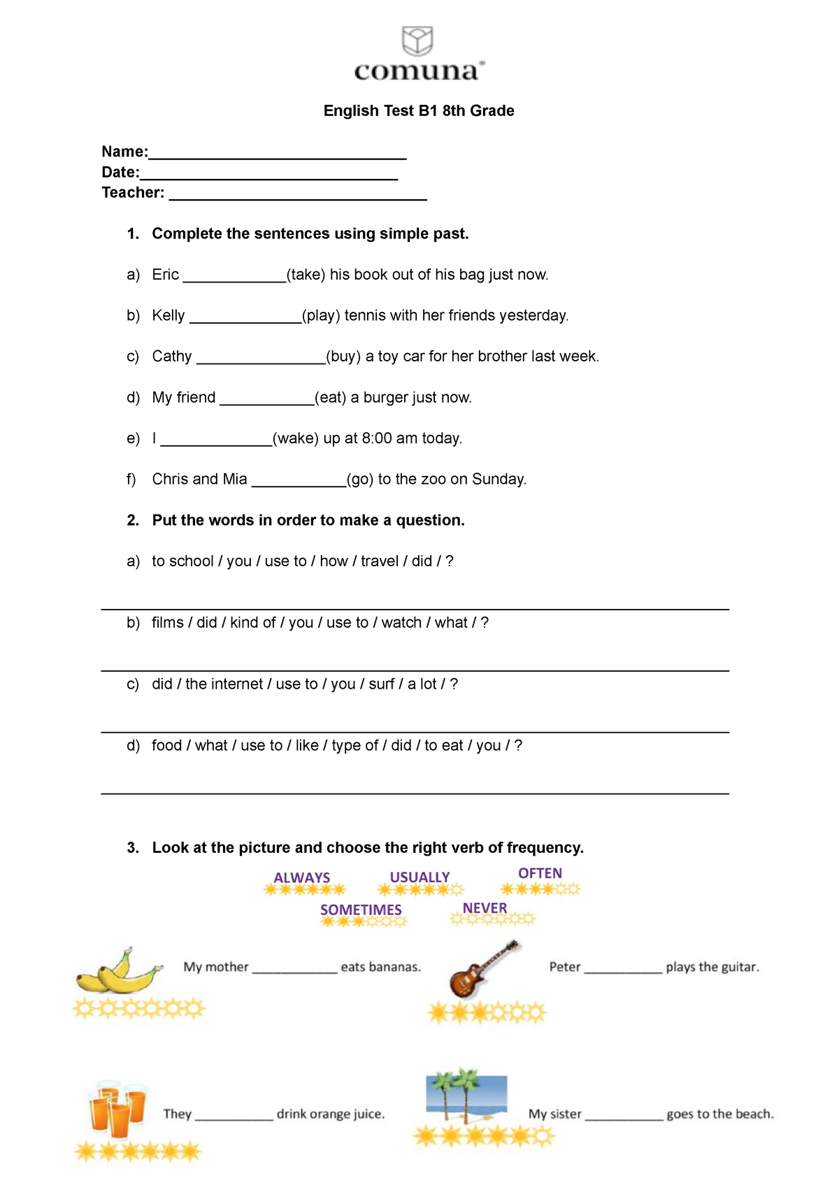 english-test-b1-8th-grade-english-test-b1-8th-grade-name