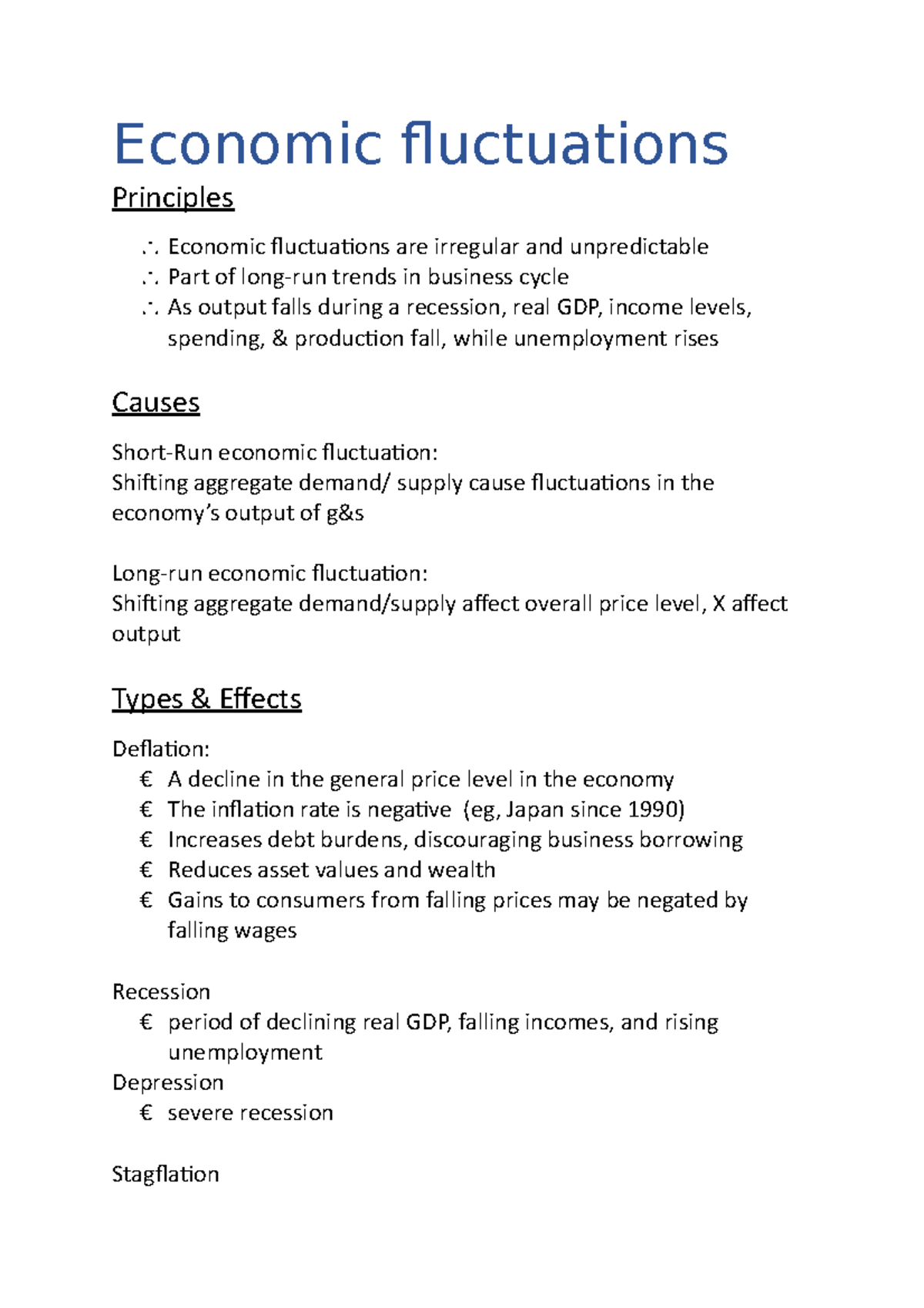 thesis economic fluctuations