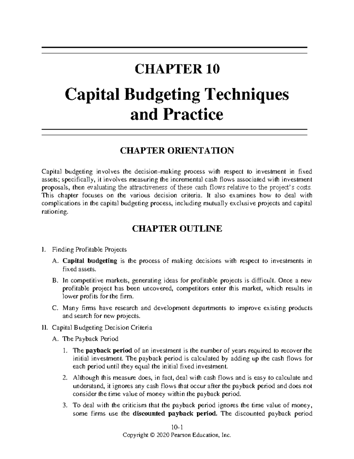 Keown fof10 im 10 - practice - 10- CHAPTER 10 Capital Budgeting ...