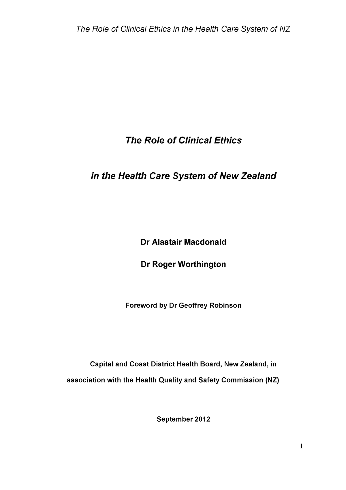 Clinical Ethics Network Final Report - The Role Of Clinical Ethics In ...