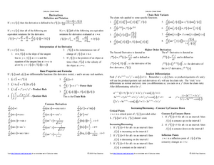 Integration Note - USEFUL NOTES - Antiderivatives : Indefinite ...