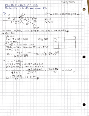 Aerodynamics II HW2 - Homework problems to study for exams - A E 439 ...
