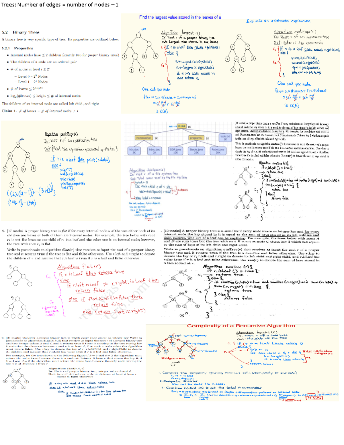 2210 cheat Sheet - d vds d - Trees: Number of edges = number of nodes ...