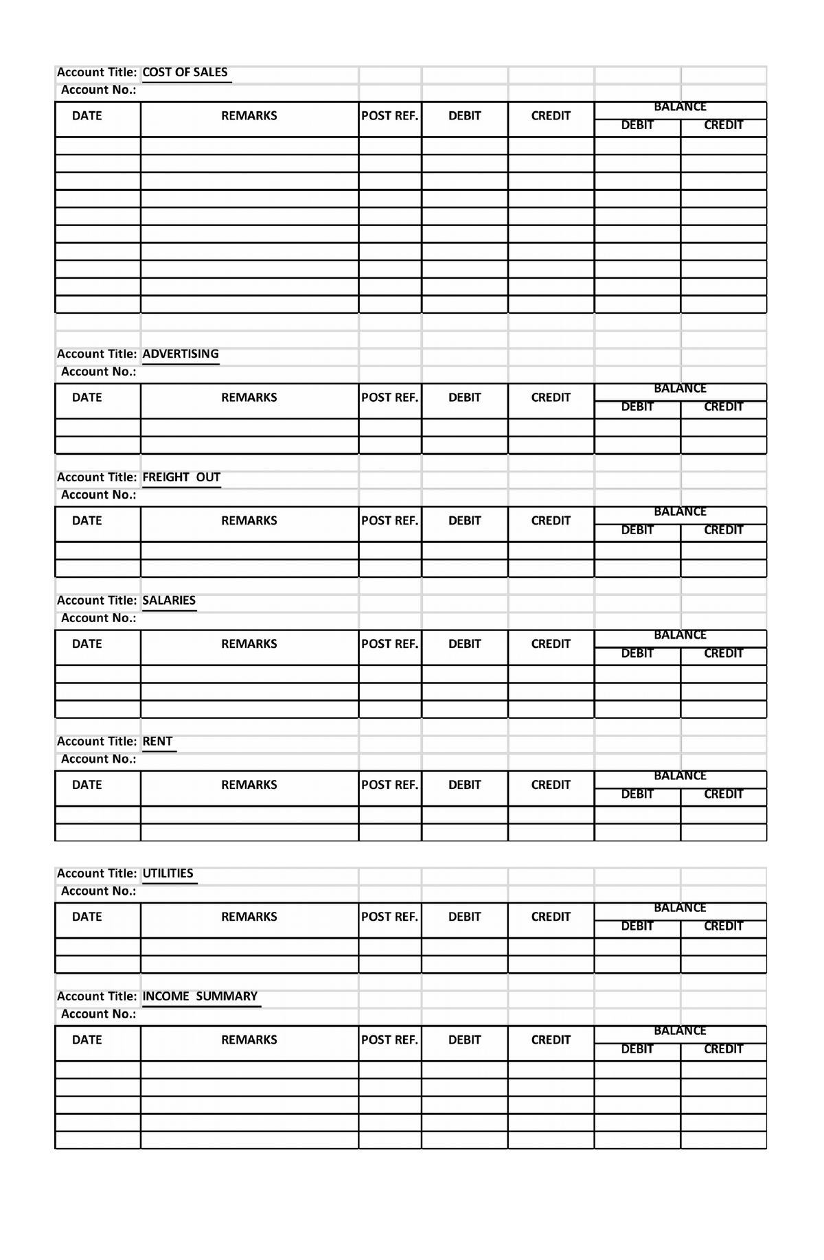 Perpetual - Account Title: SALES DISCOUNT Account No.: DEBIT CREDIT ...