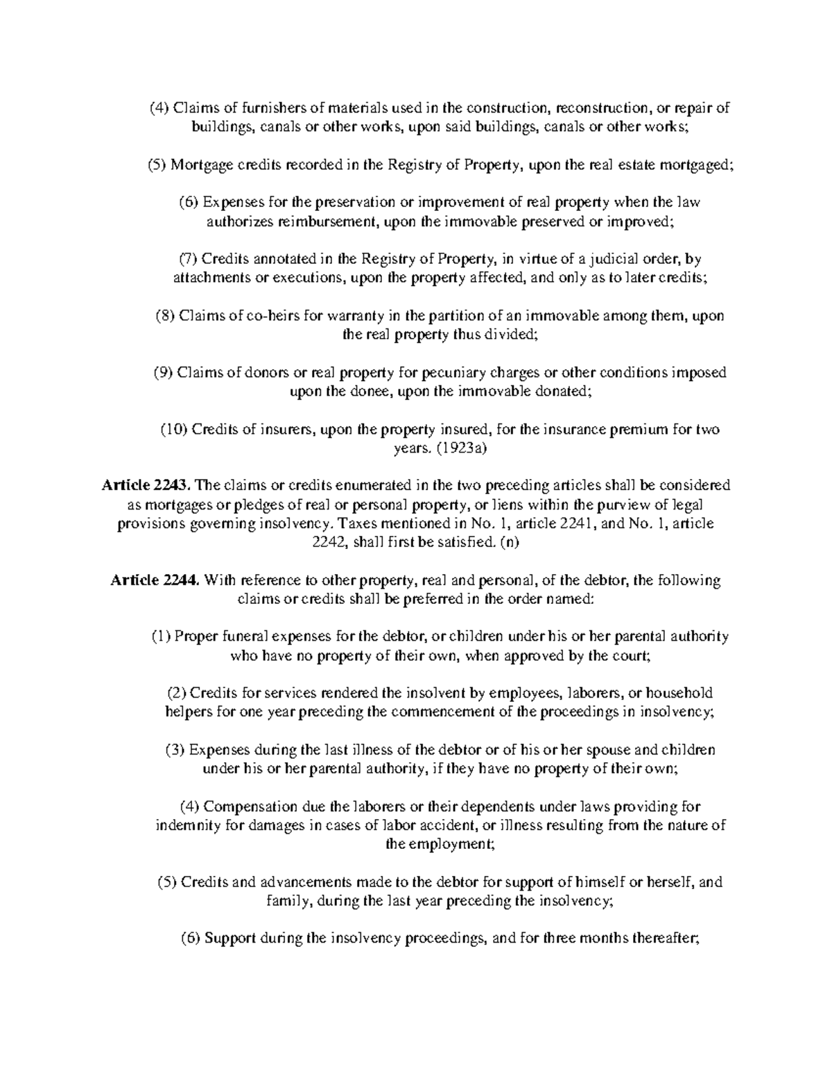 PHL50160112 n/a (4) Claims of furnishers of materials used in the