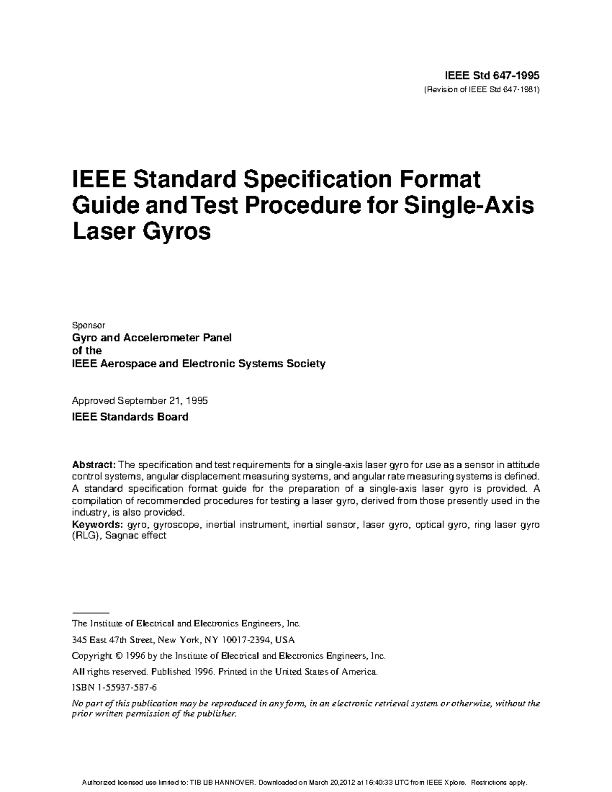IEEE Standard Specification Format Guide And Test Procedure For Single ...