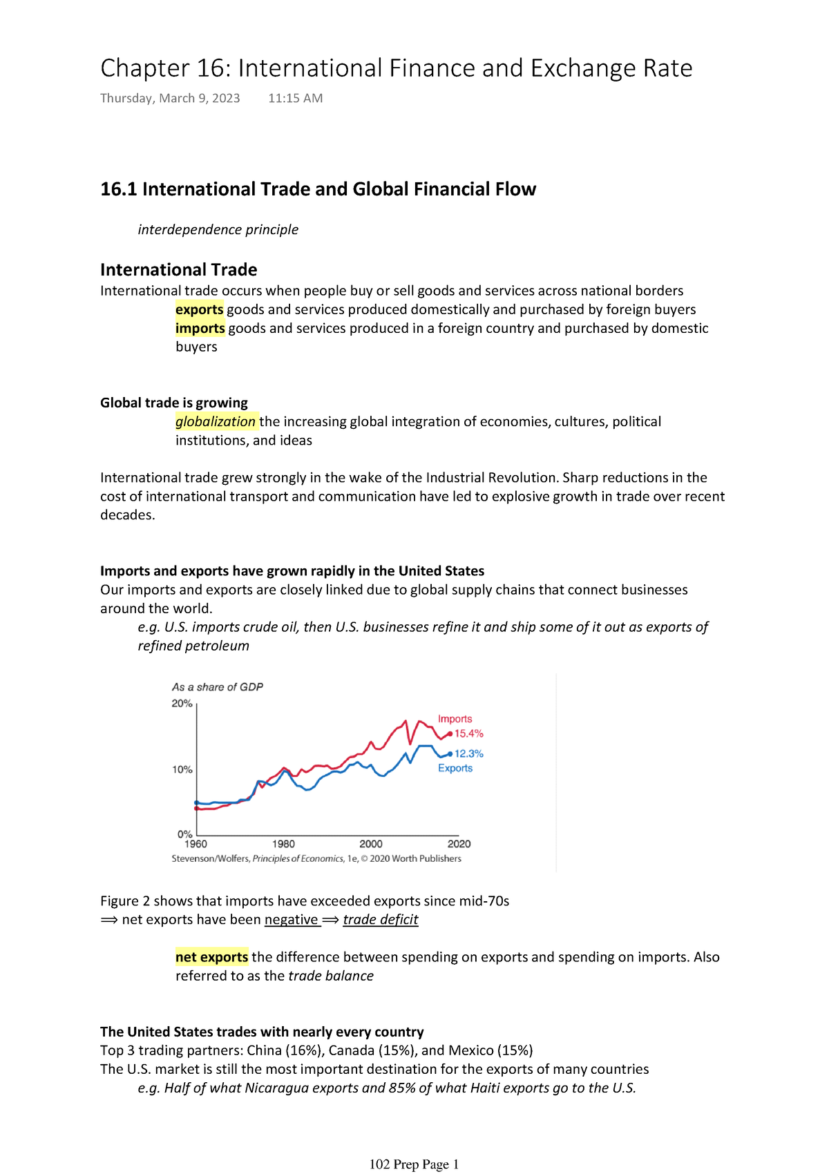 ECO102 Chapter 16 International Finance And Exchange Rate - 16 ...