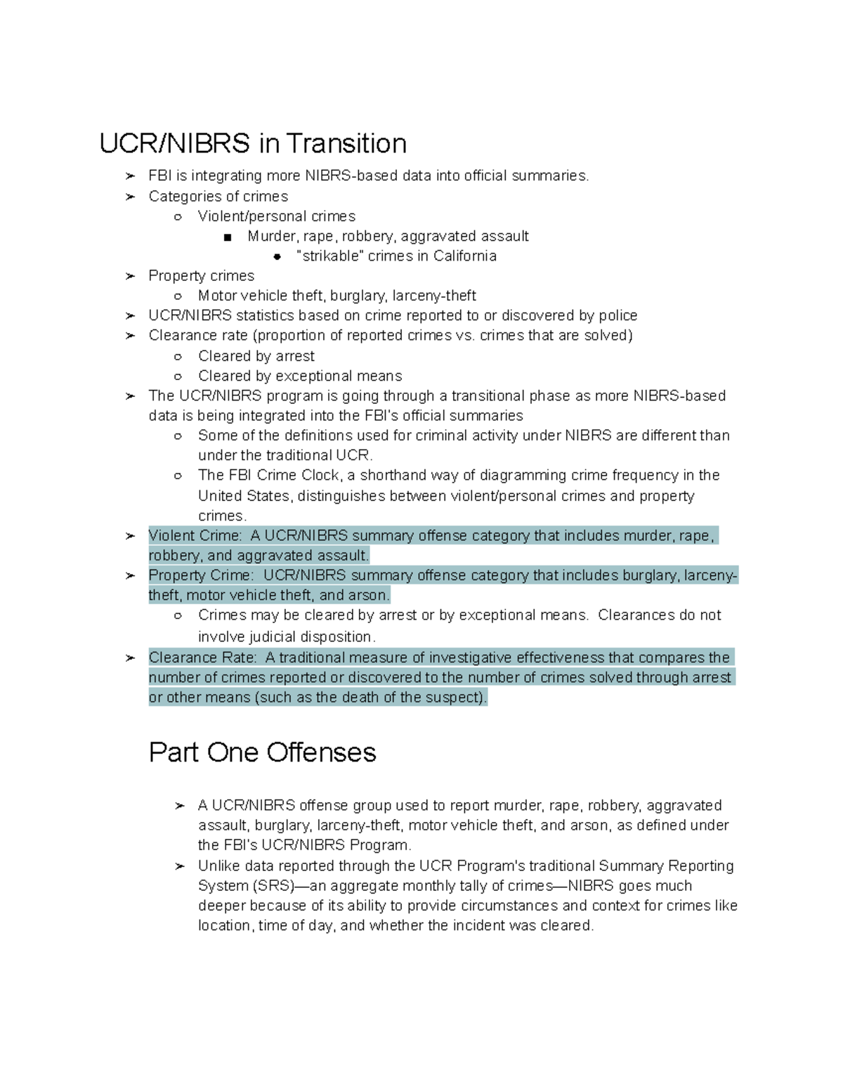 Chapter 2 the crime picture pg 3 UCR/NIBRS in Transition FBI is