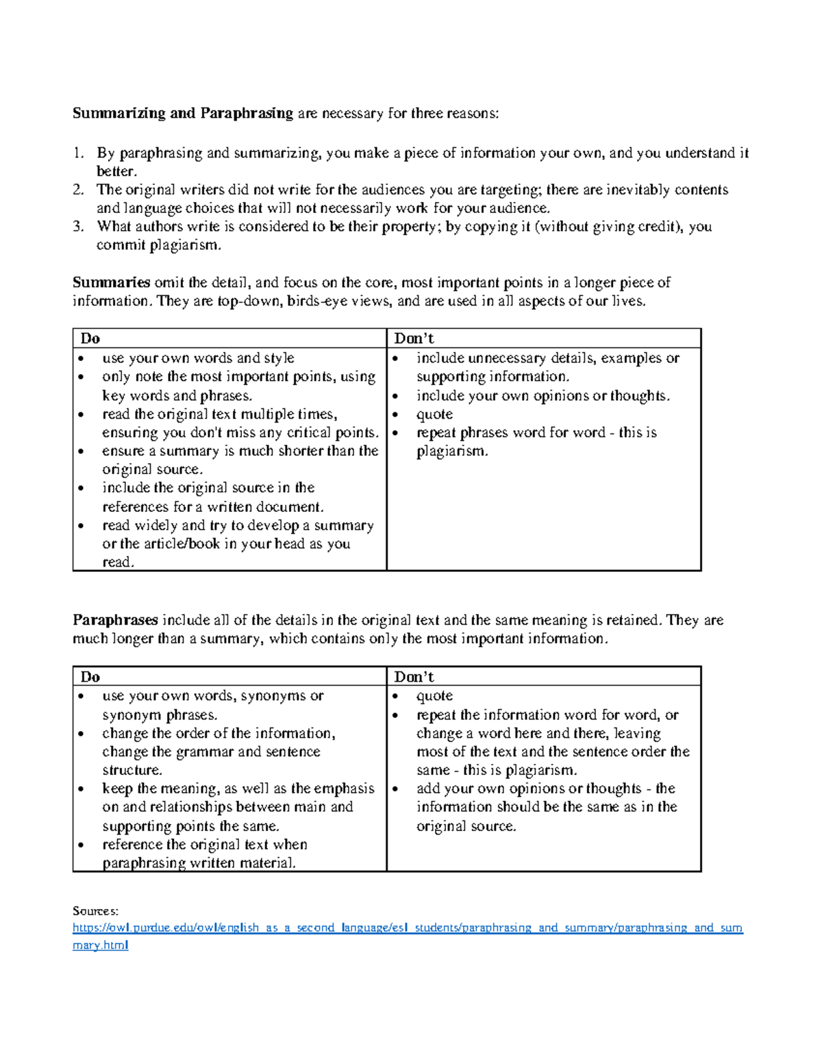 How To- Summaries:Paraphrase - Summarizing and Paraphrasing are ...