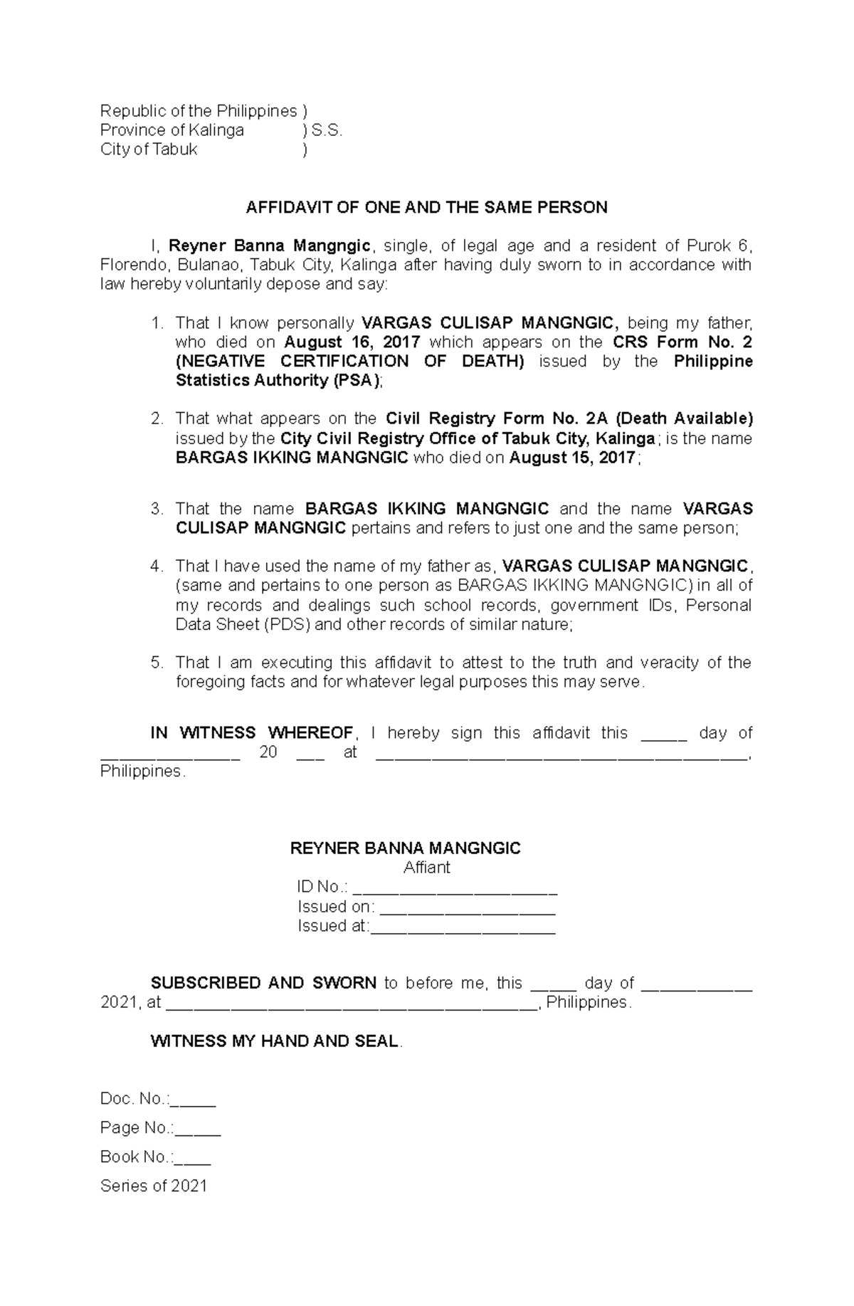 Template Affidavit of Single Parent Sample – A Guide to Legal Documentation