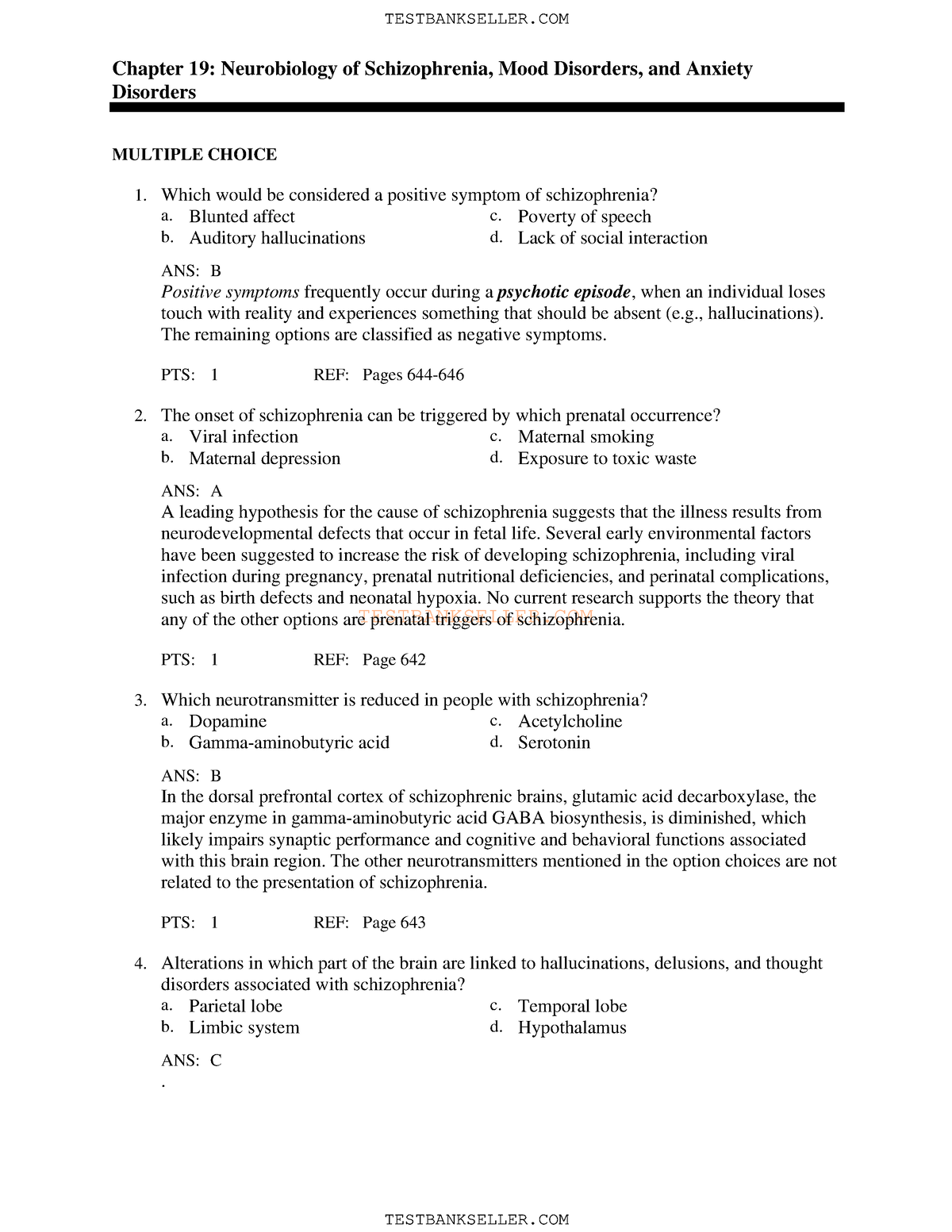 9780323402811-TEST-BANK\ 19 - TESTBANKSELLER Chapter 19: Neurobiology ...