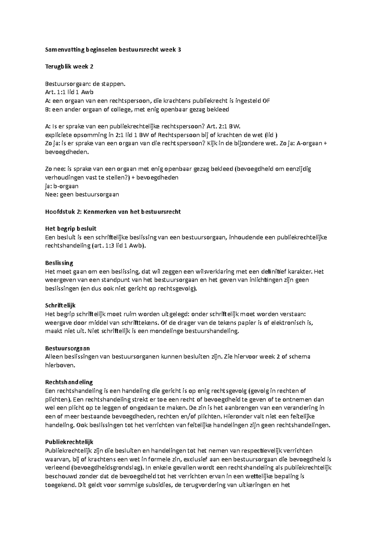 Samenvatting Beginselen Bestuursrecht Week 3 - 2:1 Opsomming In 2:1 Lid ...