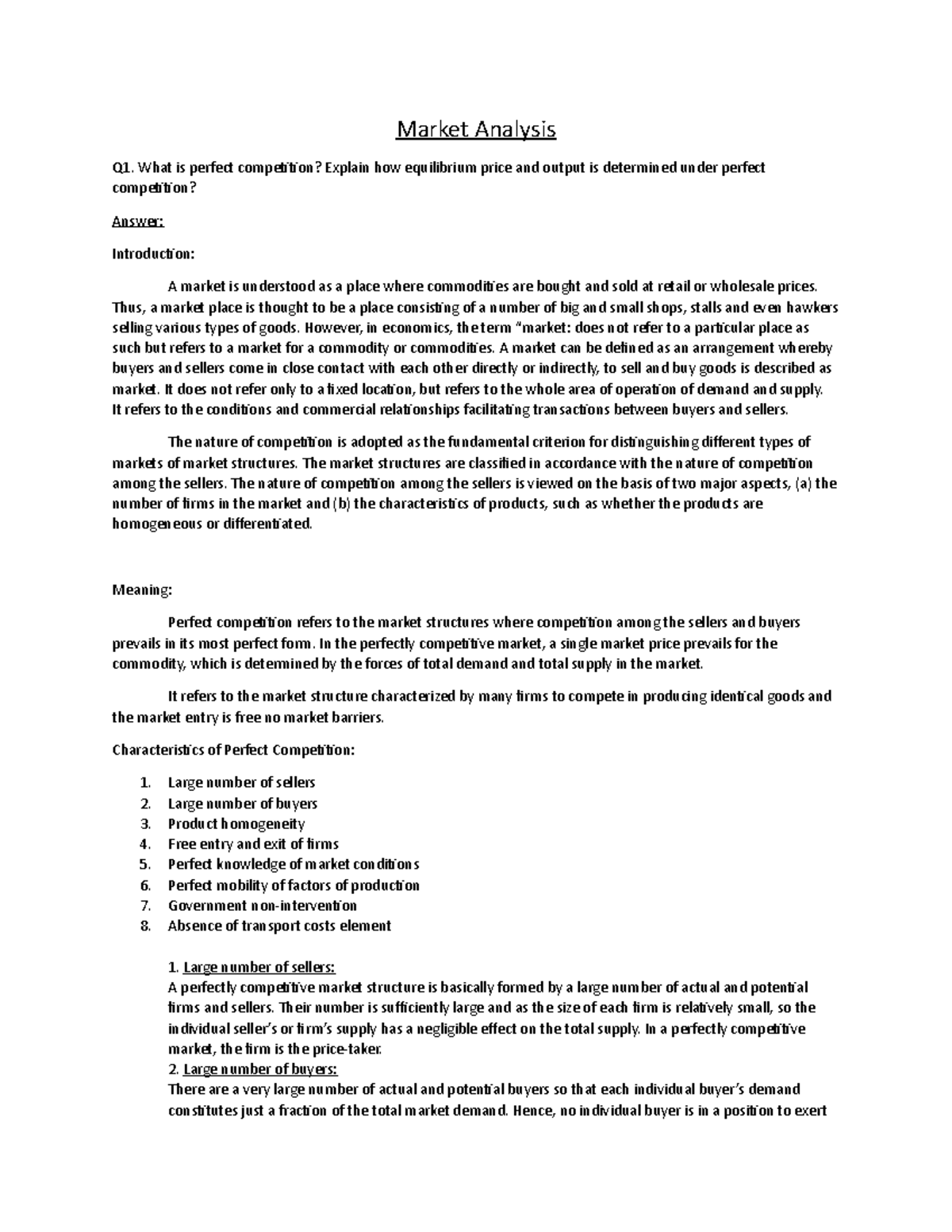 Market Analysis - Lecture Notes of BBA Subject - Market Analysis Q1 ...