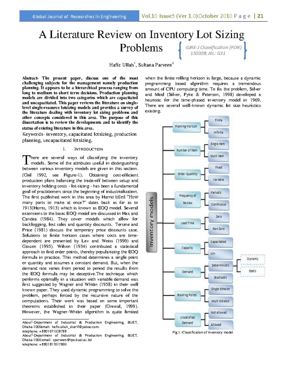 A Literature Review on Inventory Lot Siz - Fundamentals of Mathematics ...