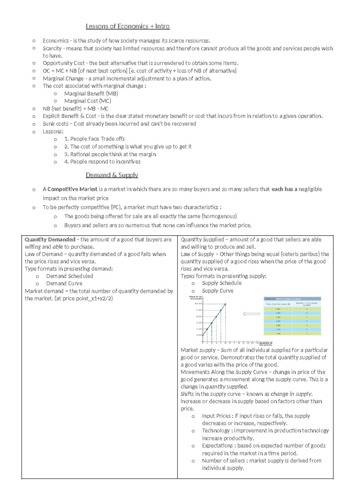 Economics summary - Lessons of Economics + Intro o Economics - is the ...