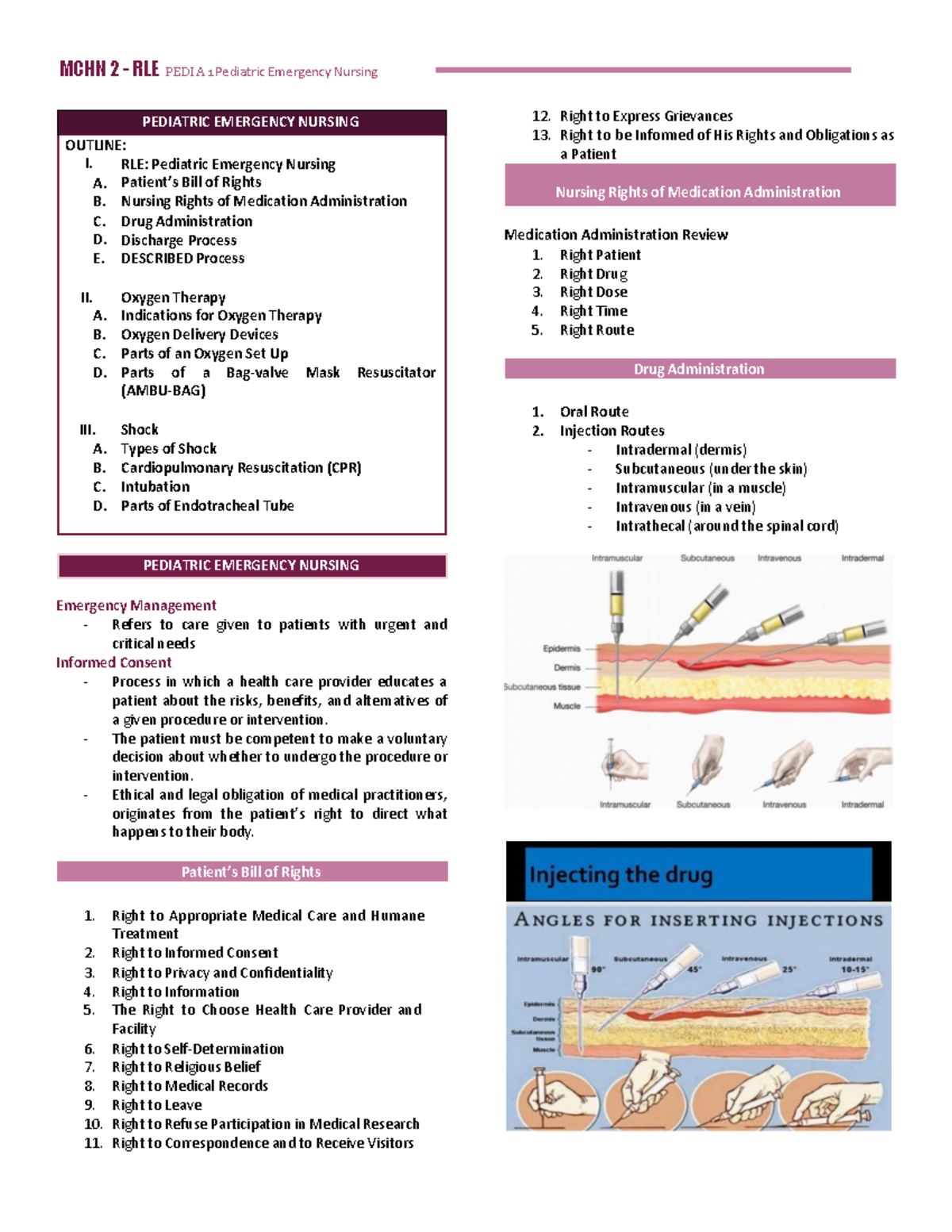 WEEK 3 Pediatric Emergency Nursing - Right to Express Grievances Right ...