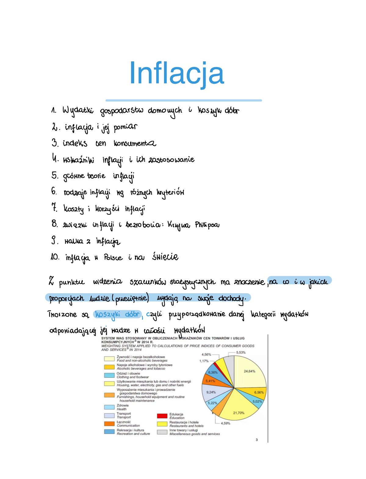 8 Inflacja - Notatki Z Wykładu - Inflacja 1 Wydatki Gospodarstw ...