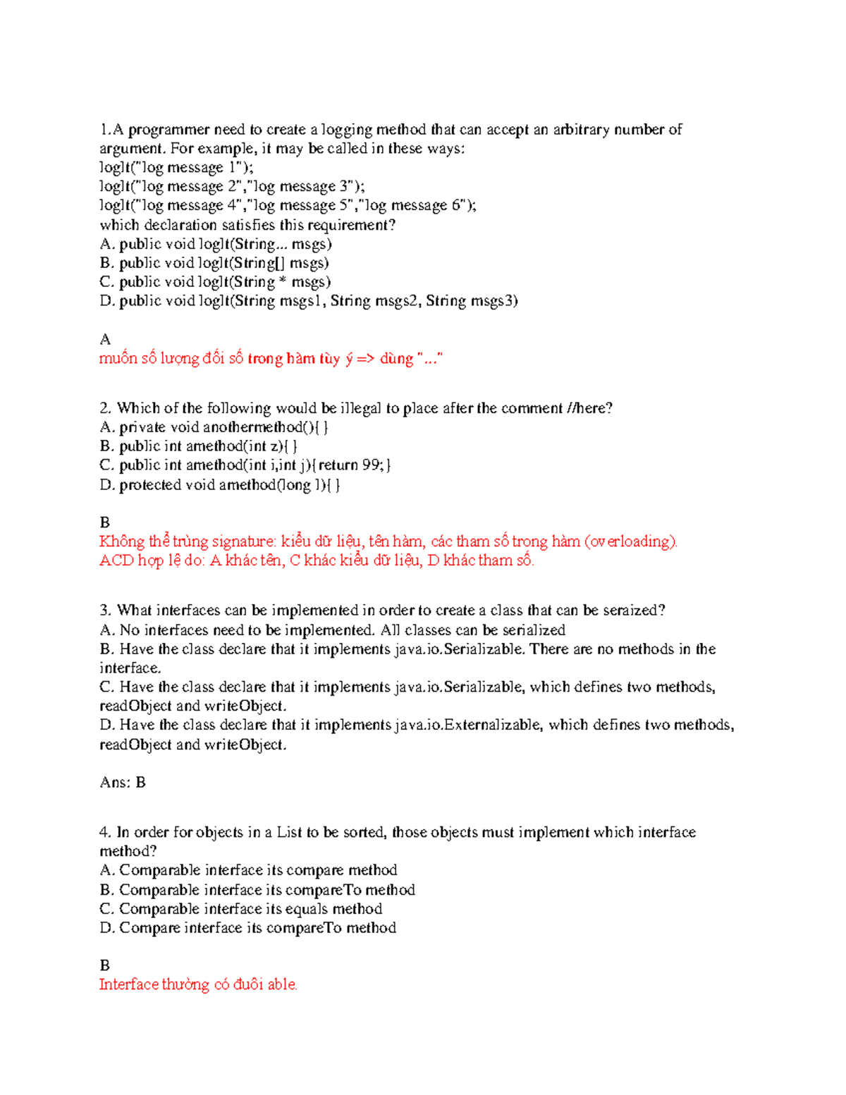 PRO192 lý thuyết - 1 programmer need to create a logging method that ...