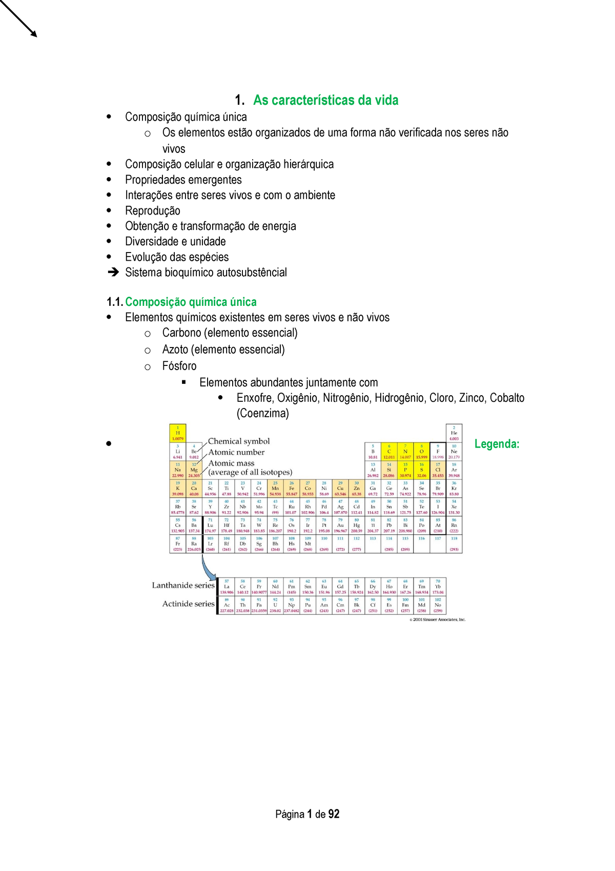 Resumos Para Exame De Biologia I As Da Vida Os Elementos Organizados De Uma Forma Verificada Nos Seres Vivos Celular Propriedades Emergentes Entre Seres Vivos Studocu